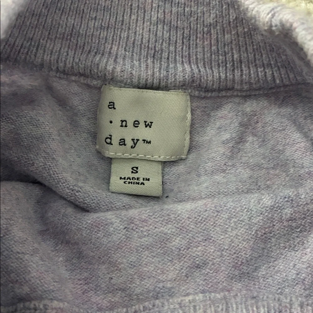 A New Day Grey & Purple Crewneck Sweater with Ribbed Cuff Detail
